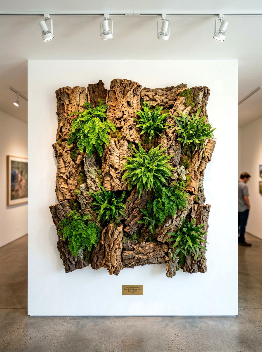 Cork Bark Wall Mounted Display - 30 small planter ideas