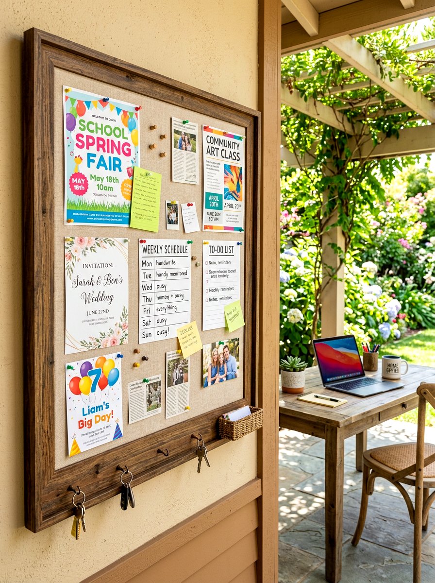 Cork Board Command Center - 30 command center wall ideas