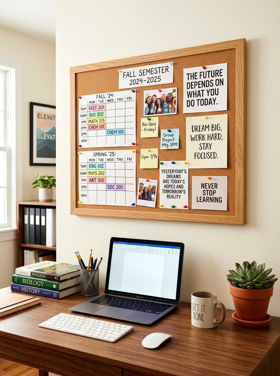 Cork Board For Desk - 30 dorm desk ideas