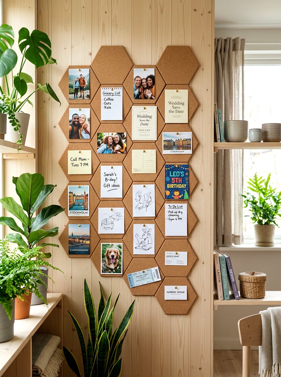 Cork Board Message Center - 30 family message center ideas