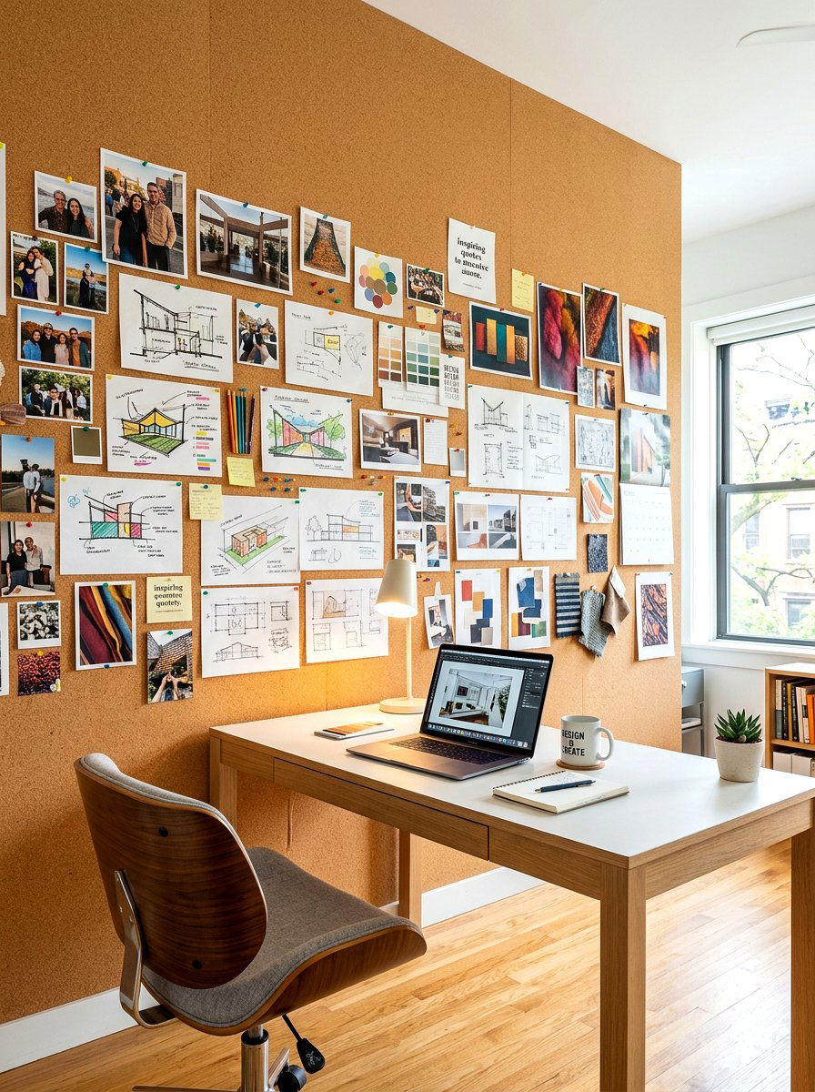 Cork Board Office Wall - 30 accent wall ideas