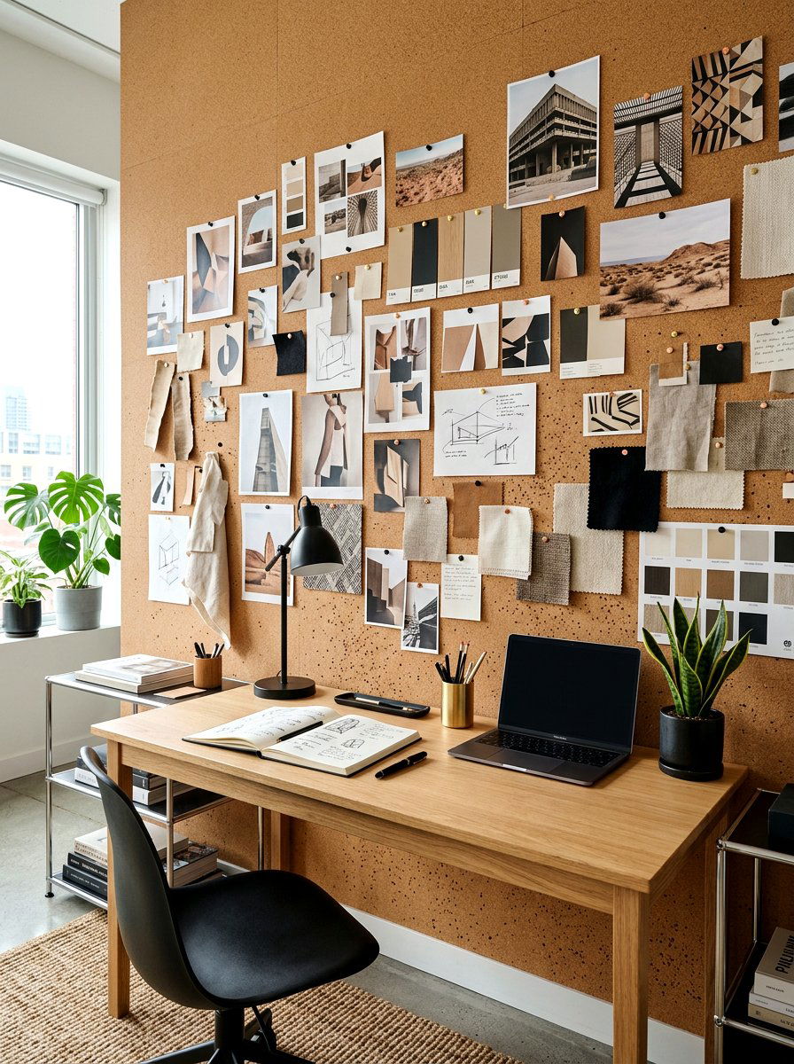 Cork Board Walls - 30 acoustic office decor ideas