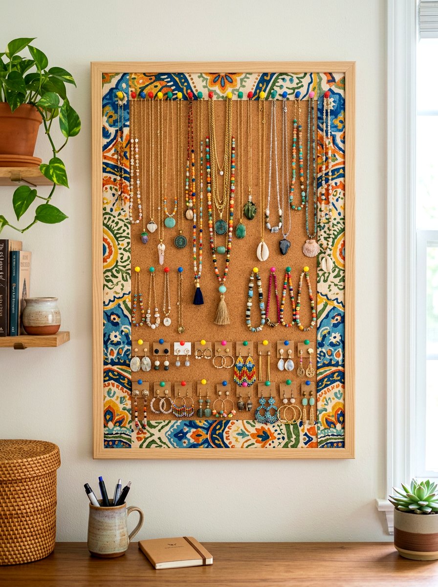 Cork Jewelry Board - 30 jewelry storage ideas