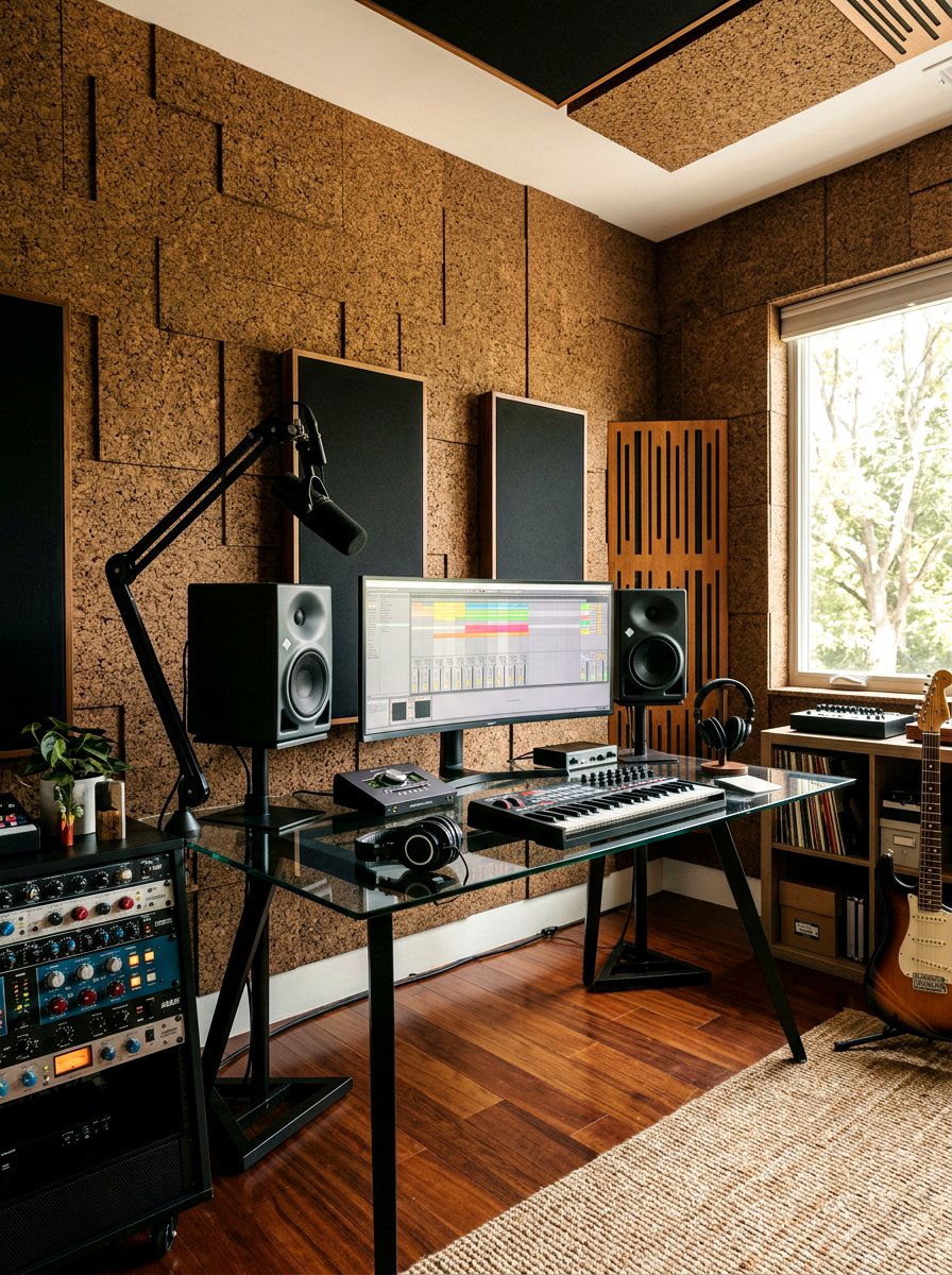 Cork Tile Walls - 30 acoustic office decor ideas