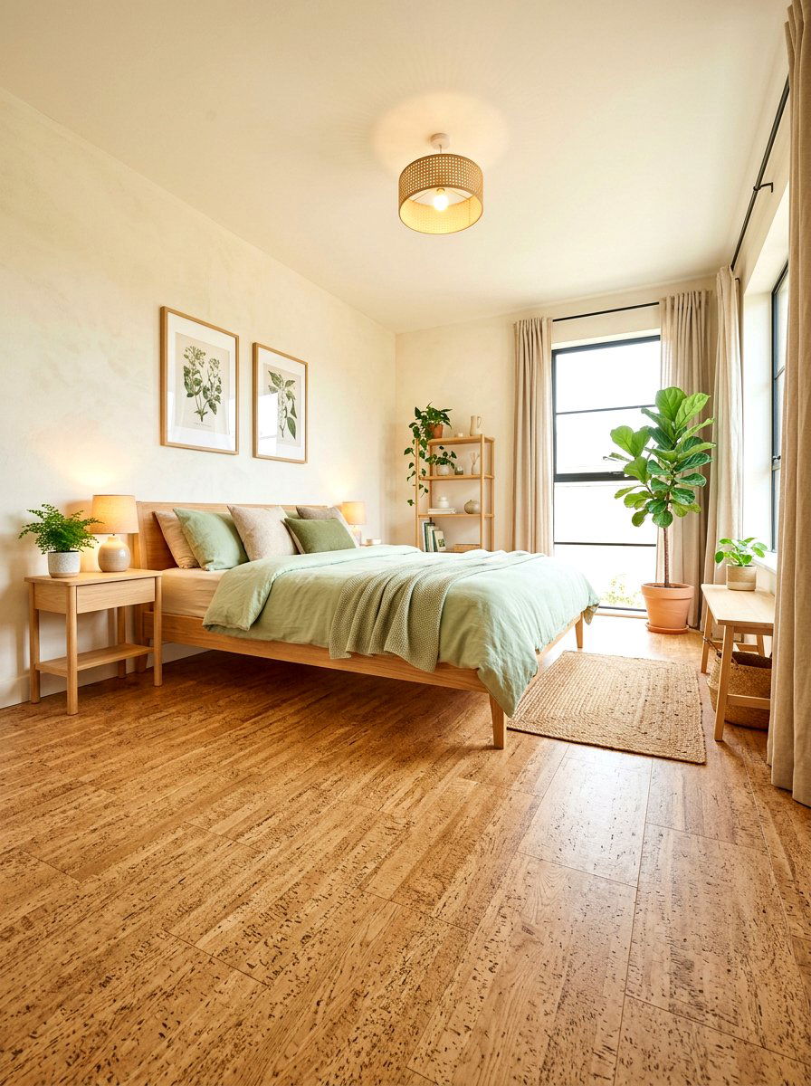 Cork flooring bedroom - 30 earthy bedroom ideas