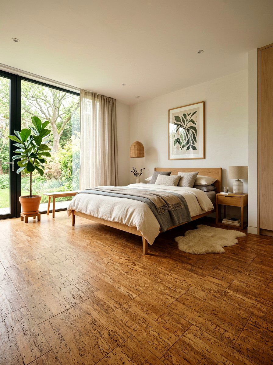 Cork flooring tiles - 30 calm sensory bedroom decor ideas
