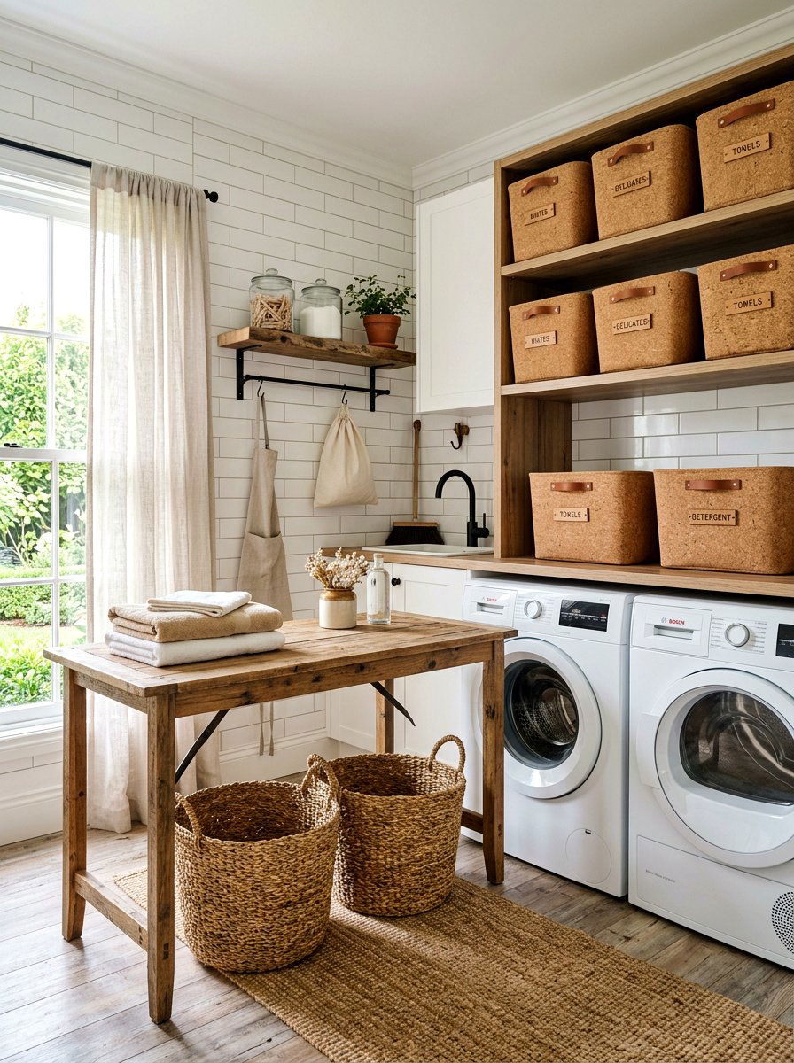 Cork storage bins - 30 cork decor ideas