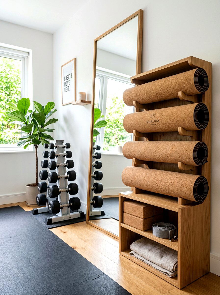 Cork yoga mat storage - 30 cork decor ideas