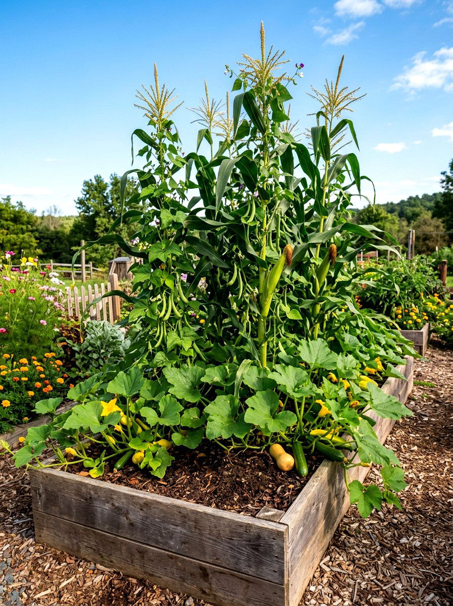 Corn Bean And Squash Companion Planting - 30 raised bed companion planting ideas