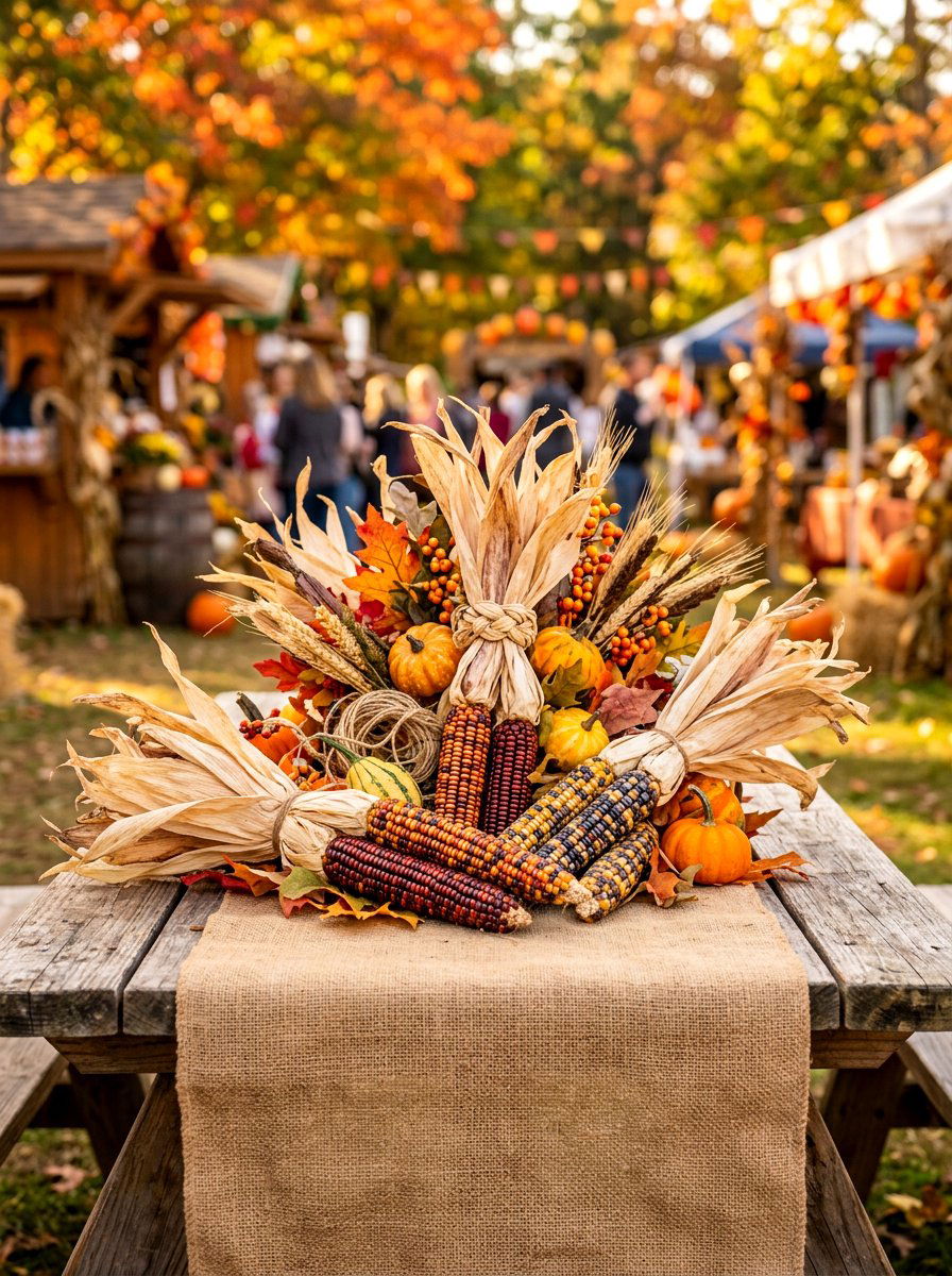 Corn Husk Centerpiece - 30 vegetable centerpiece ideas