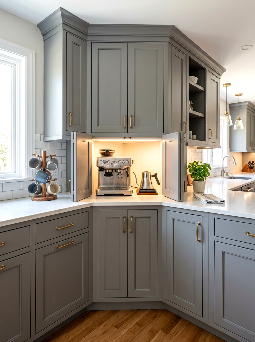 Corner Appliance Garage - 30 appliance garage coffee station ideas