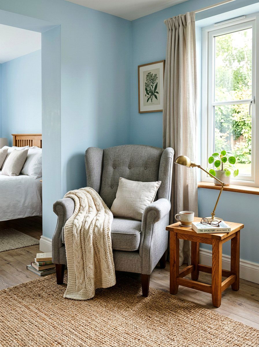 Corner Armchair Reading Area - 30 bedroom alcove ideas