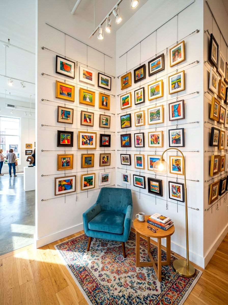 Corner Art Gallery - 30 kids art display ideas