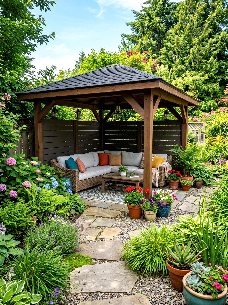 Corner Backyard Gazebo - 30 outdoor gazebo ideas