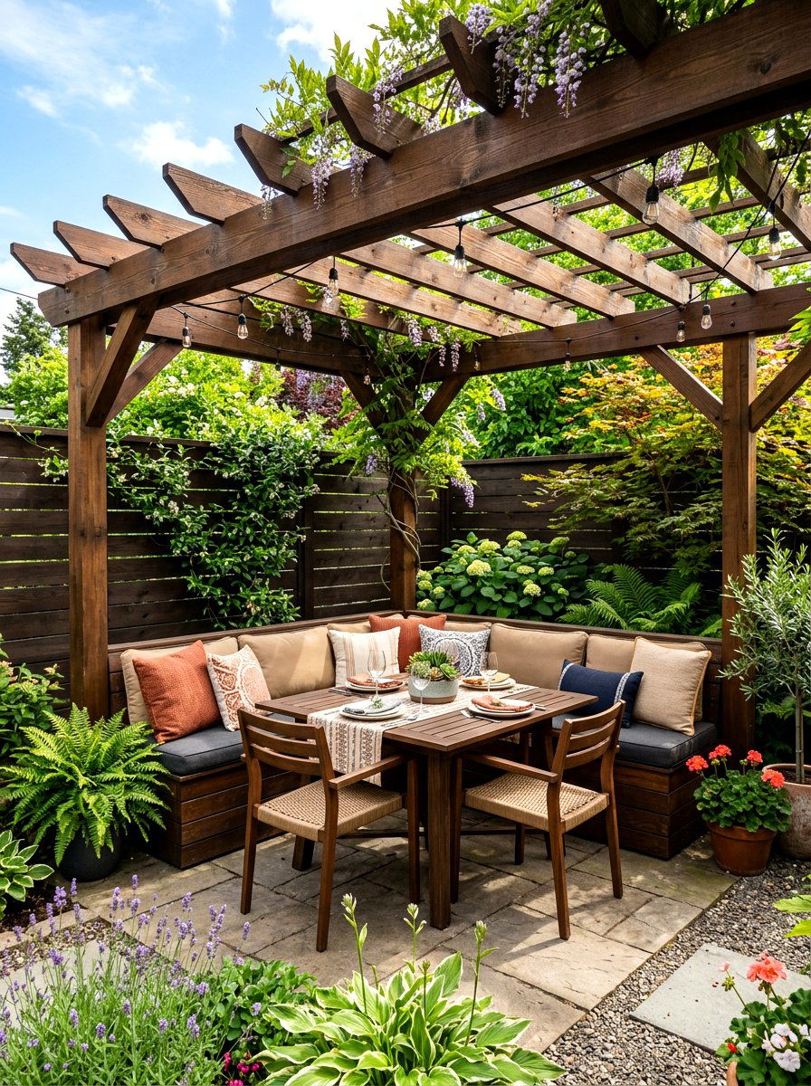 Corner Backyard Pergola - 30 pergola dining backyard ideas