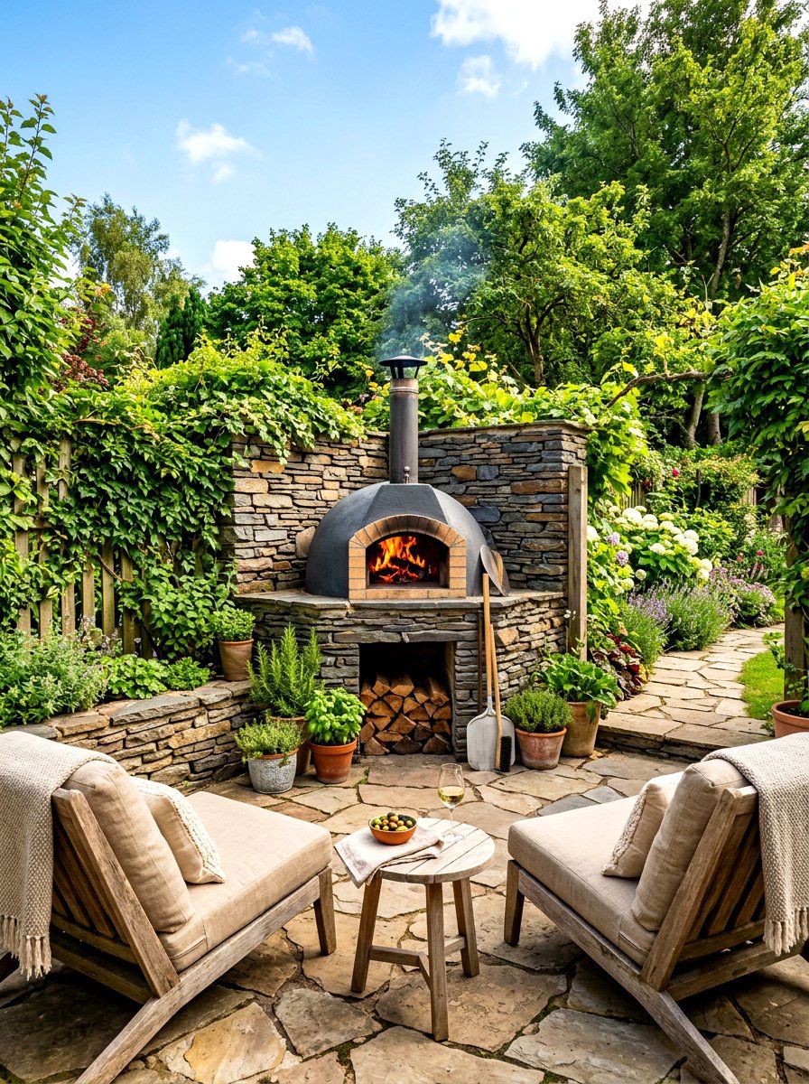 Corner Backyard Pizza Oven - 30 outdoor pizza oven ideas