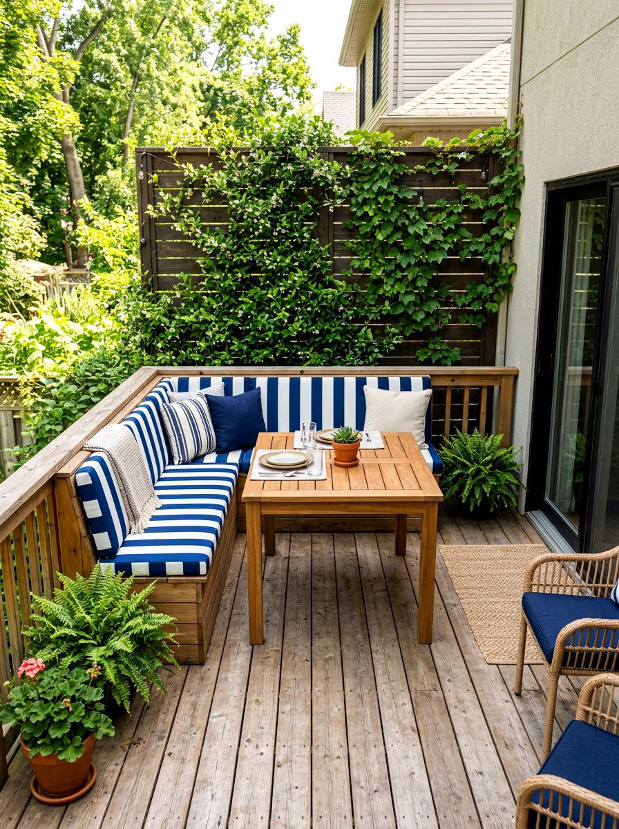 Corner Banquette - 30 family backyard seating ideas