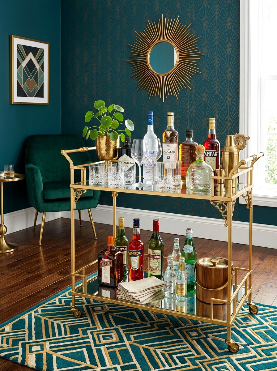 Corner Bar Cart - 30 awkward corner ideas
