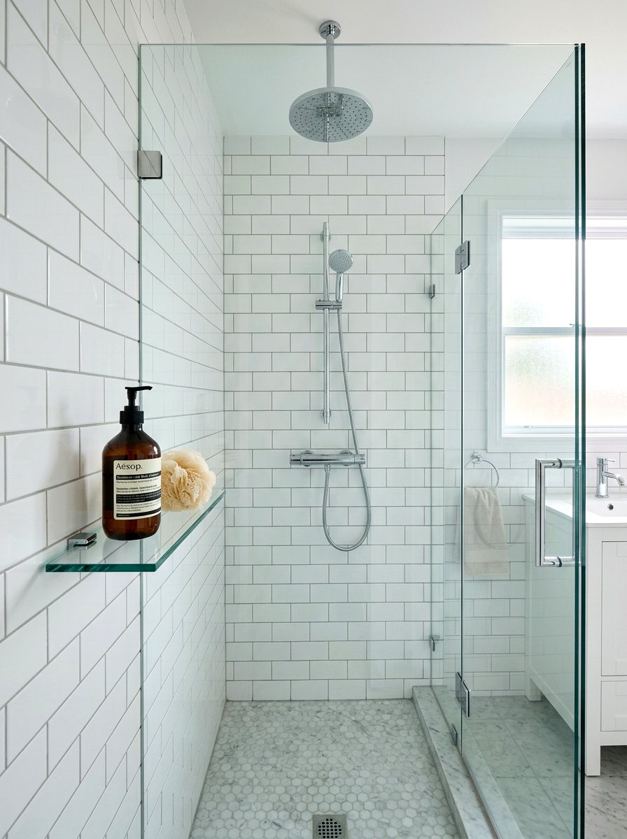 Corner Bathroom Glass Shelf - 30 spa shelf bathroom ideas
