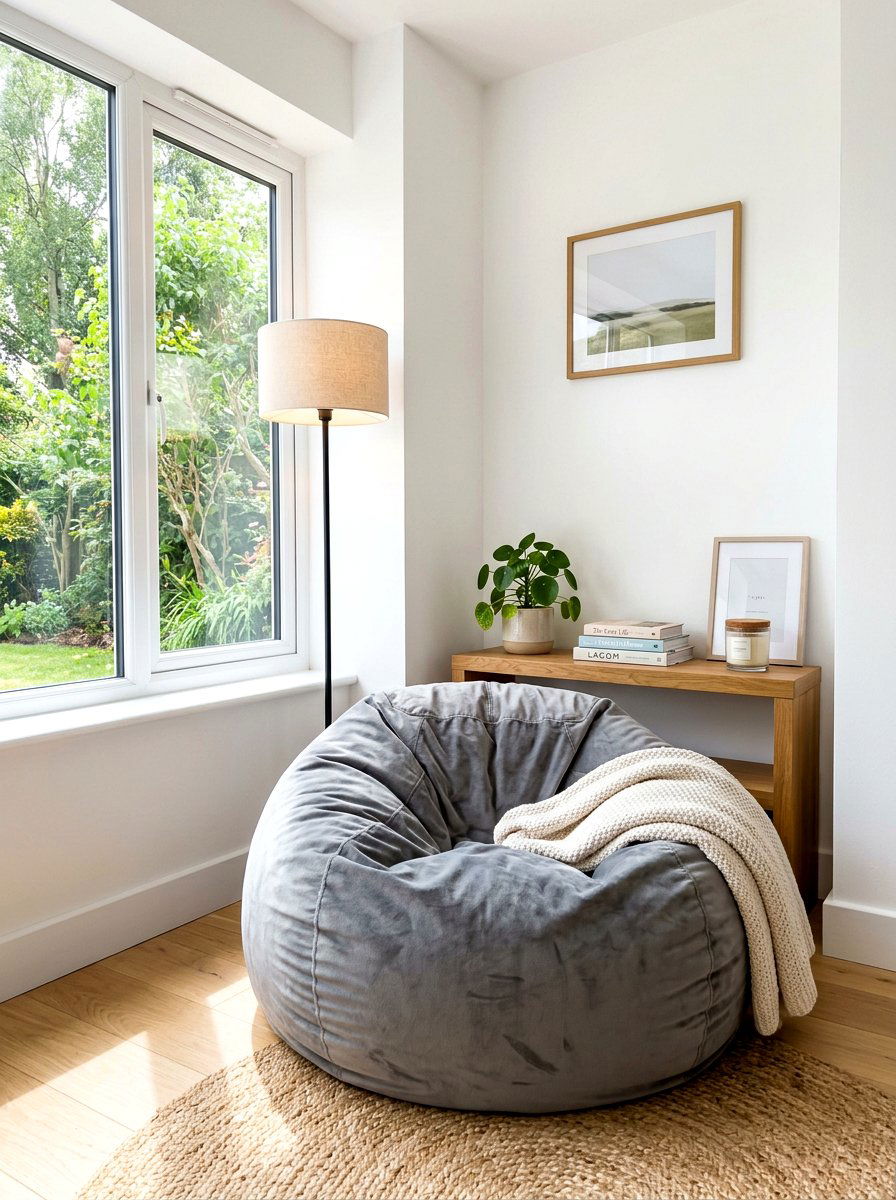 Corner Bean Bag Nook - 30 reading corner ideas