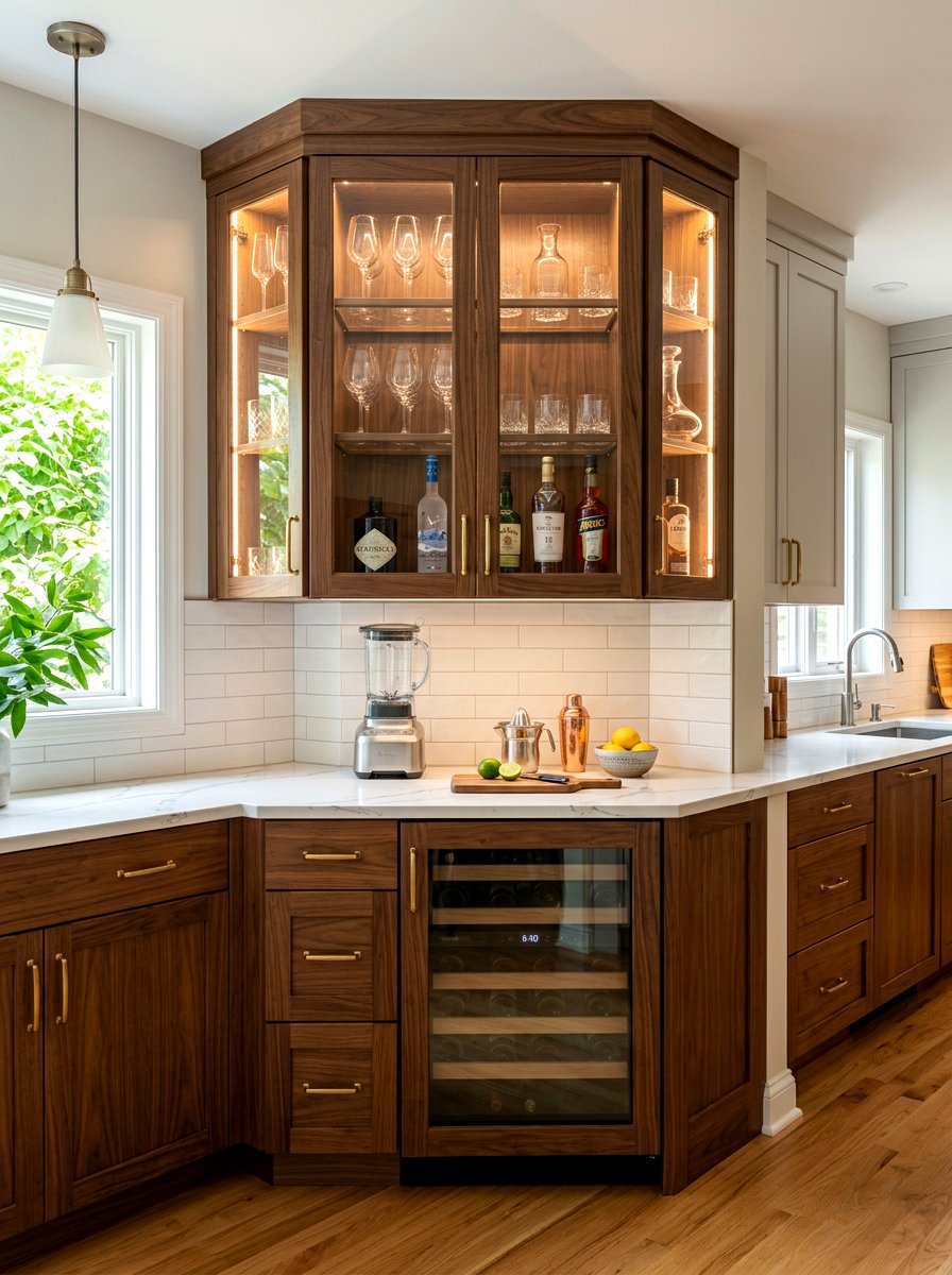 Corner Beverage Cabinet - 30 beverage station ideas