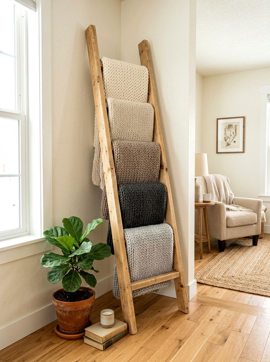 Corner Blanket Ladder - 30 awkward corner ideas