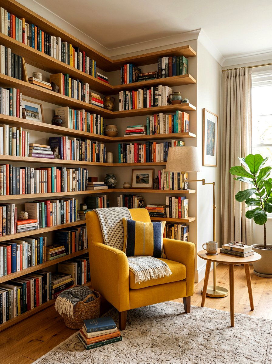Corner Bookshelf Unit Living Room - 30 book wall living room ideas