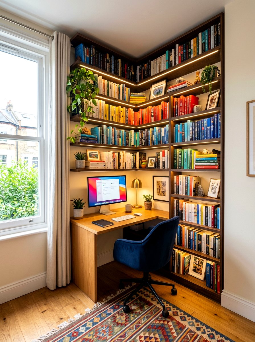 Corner Bookshelf Wall Office - 30 bookshelf wall office ideas