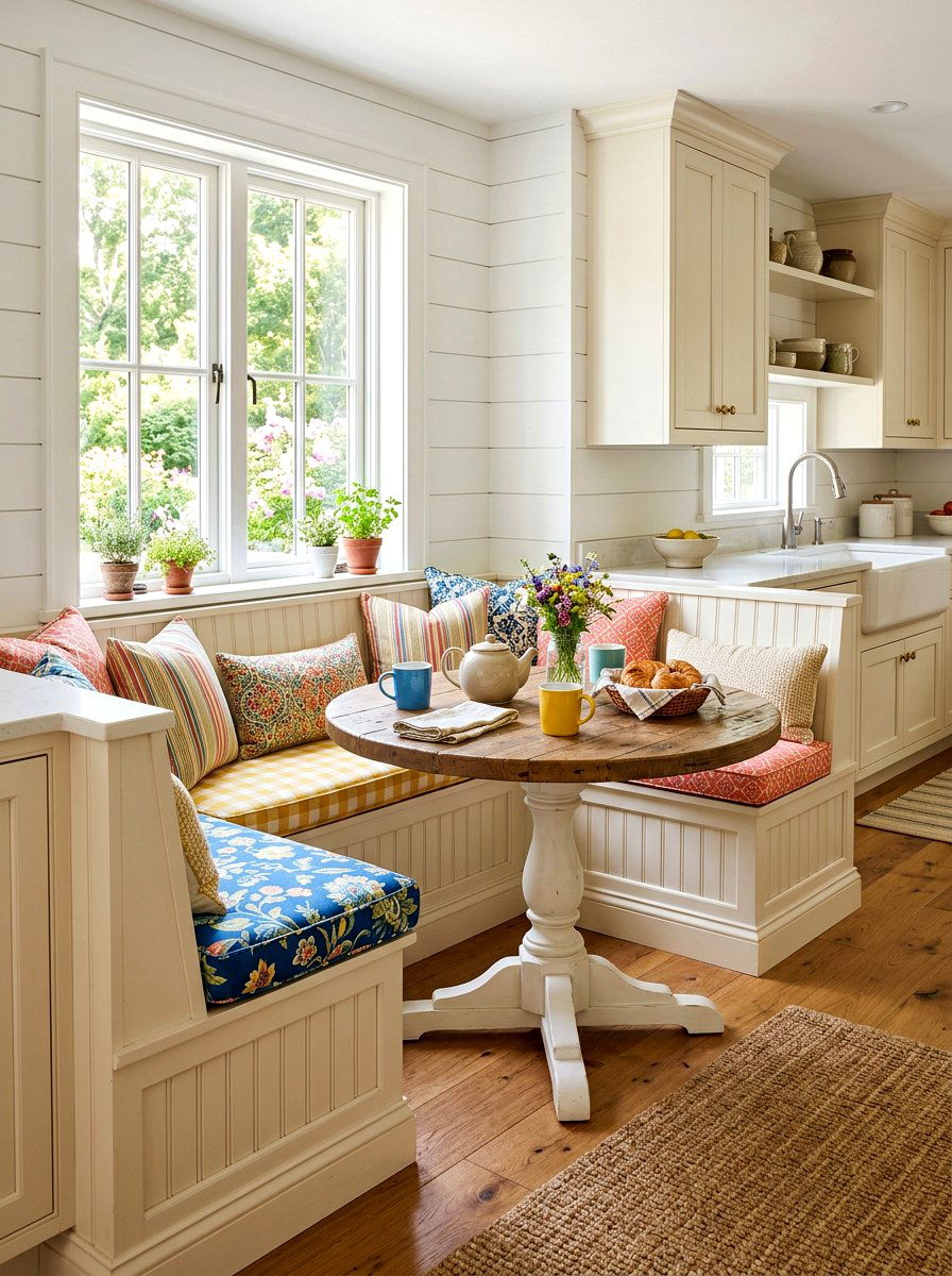 Corner Breakfast Nook Bench - 30 farmhouse dining bench ideas