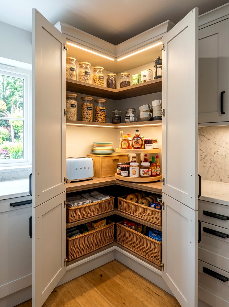 Corner Breakfast Pantry - 30 breakfast pantry ideas
