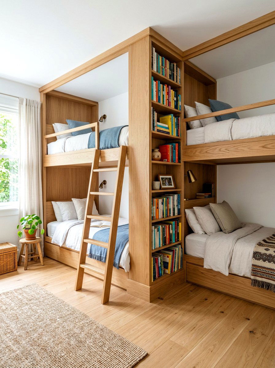 Corner Built In Bunk Beds For Small Rooms - 30 built in bunk room ideas