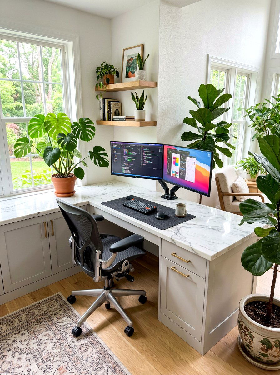 Corner Built In Desk - 30 office built in desk ideas