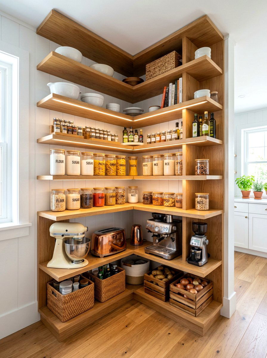 Corner Butler Pantry Shelving - 30 butler pantry storage ideas