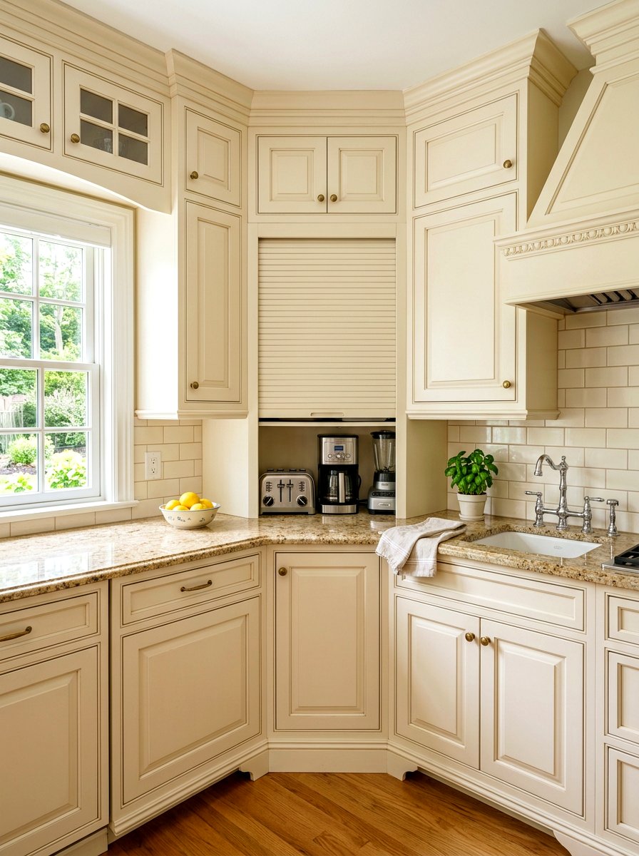 Corner Cabinet Appliance Garage - 30 hidden toaster garage ideas
