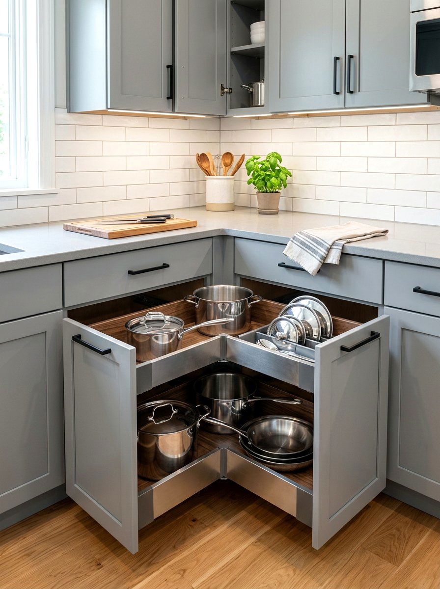 Corner Cabinet Drawer - 30 kitchen storage ideas