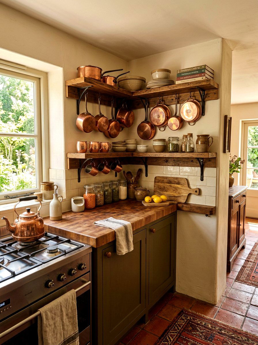 Corner Cabinet Open Shelving - 30 cookbook display kitchen ideas