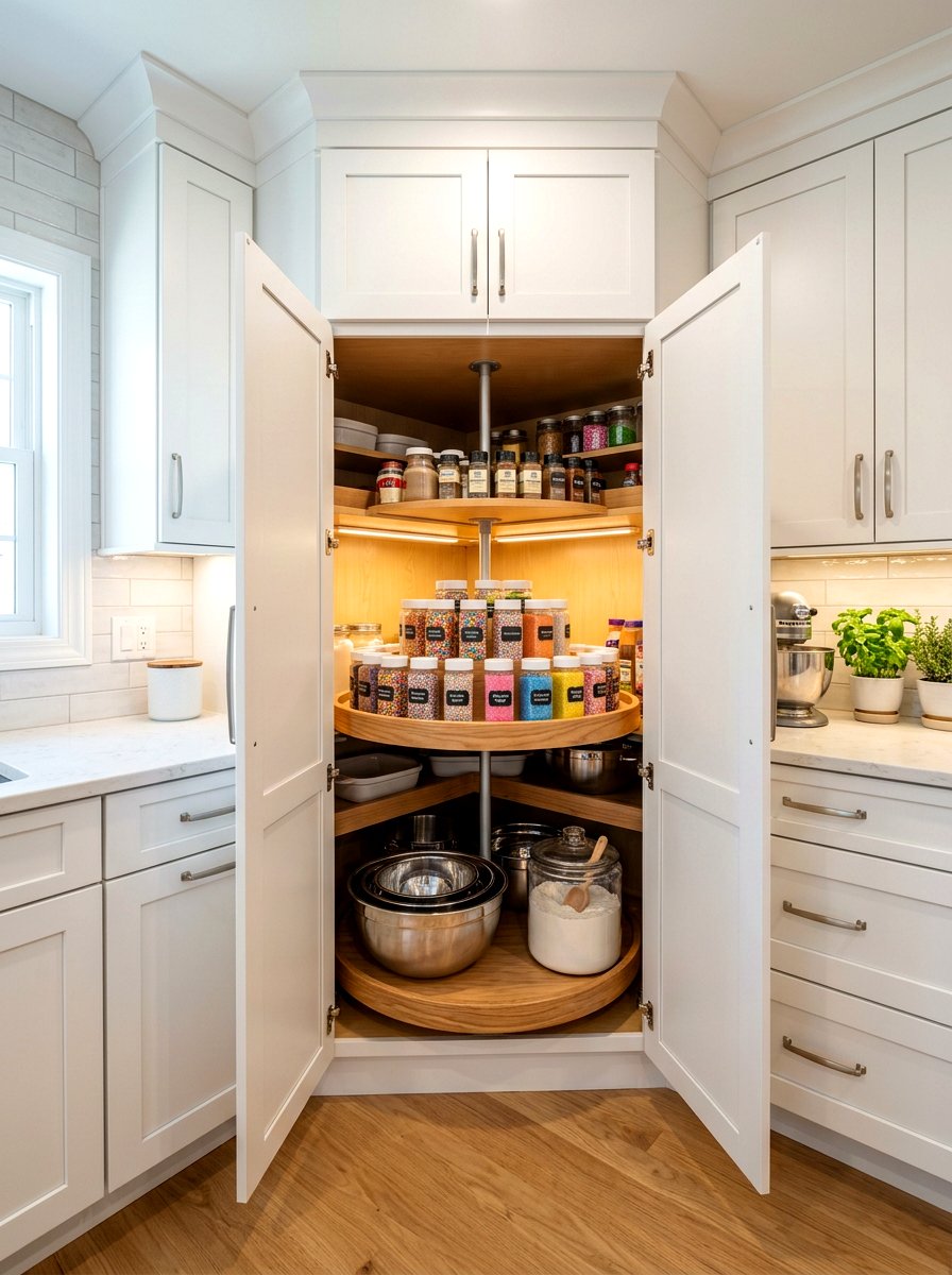 Corner Cabinet Pantry - 30 baking pantry ideas