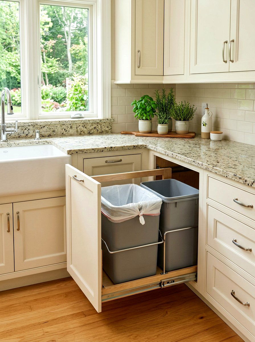 Corner Cabinet Trash Pull Out - 30 kitchen trash pull out ideas