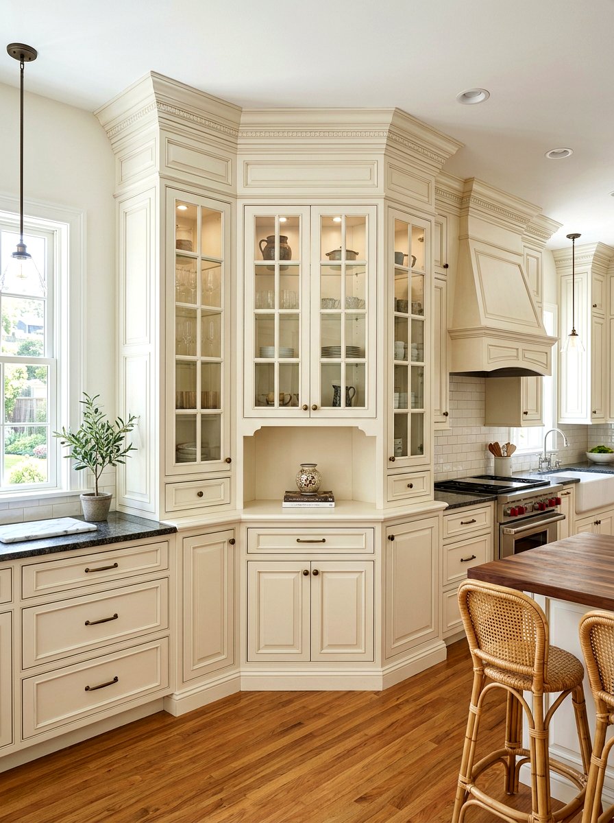 Corner Cabinet With Molding - 30 furniture style kitchen ideas