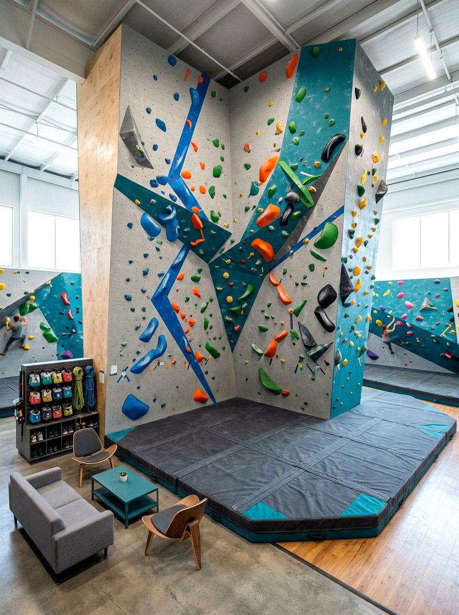 Corner Climbing Wall - 30 climbing wall playroom ideas