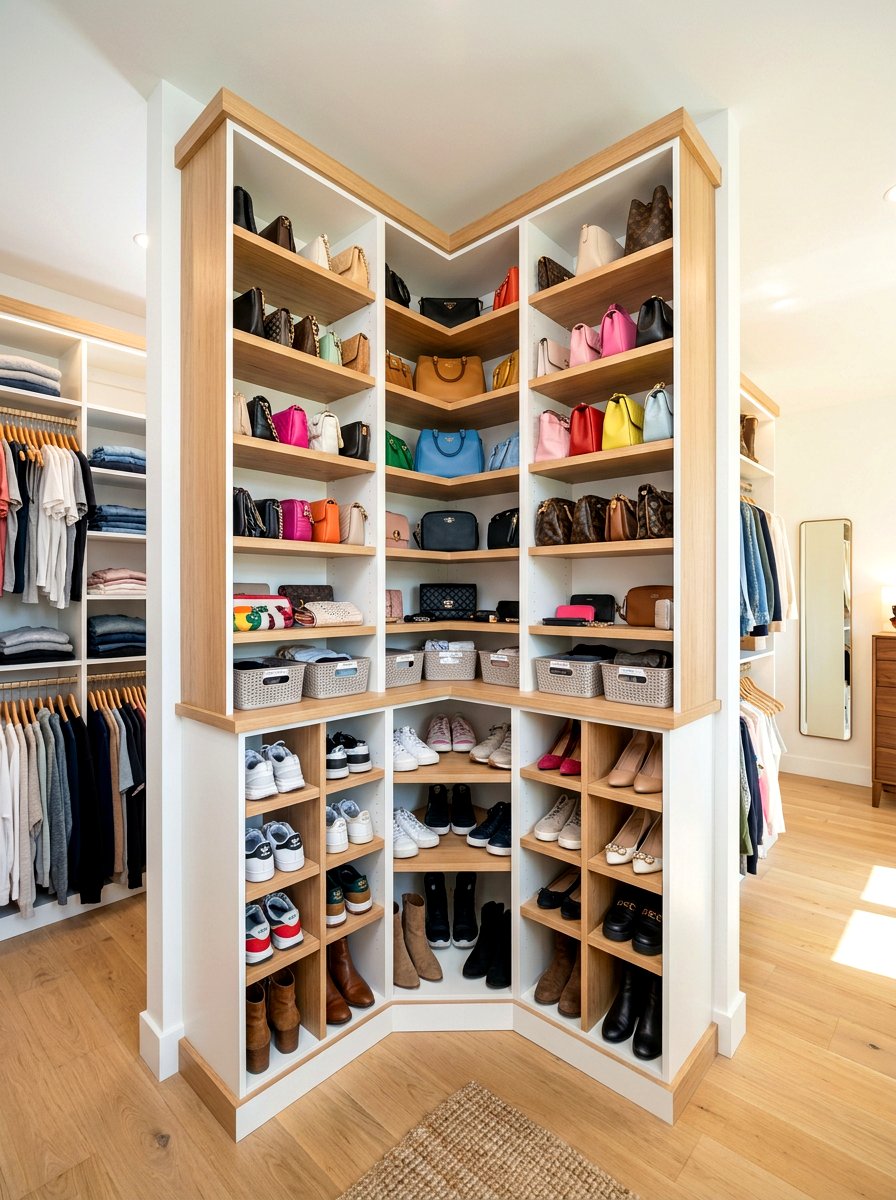 Corner Closet Shelf - 30 micro closet organization ideas