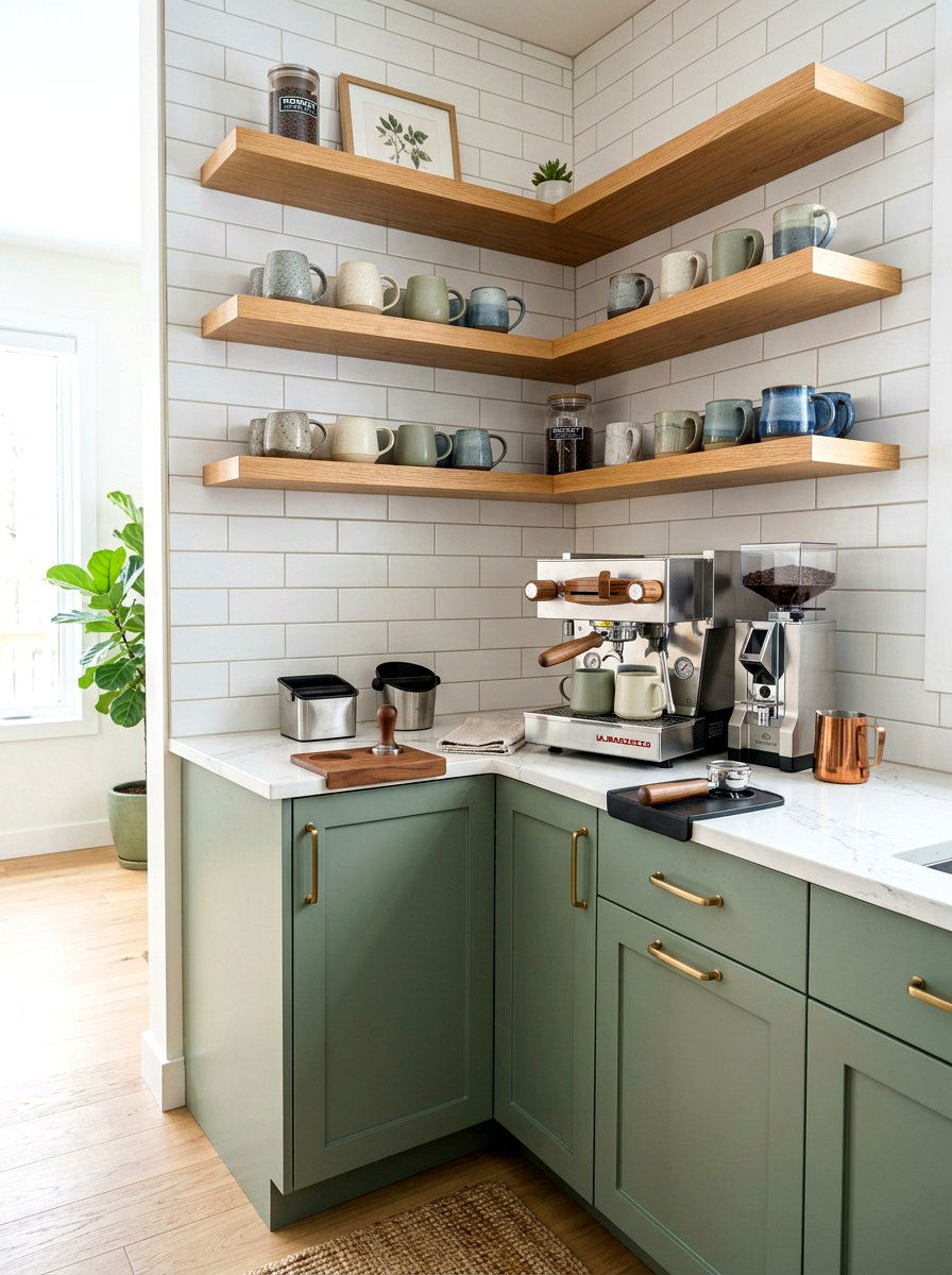 Corner Coffee Nook - 30 second prep space kitchen ideas