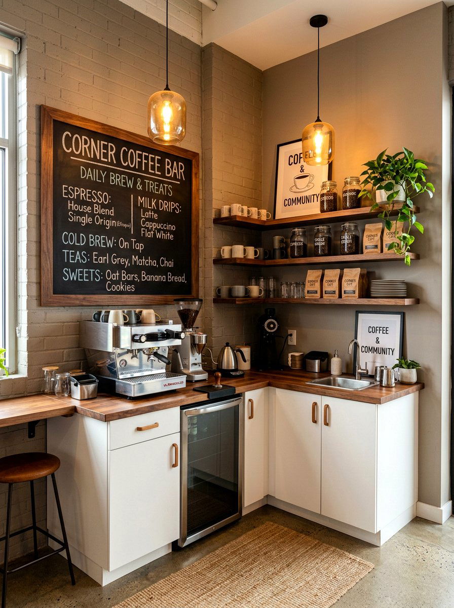 Corner Coffee Pantry - 30 coffee nook pantry ideas