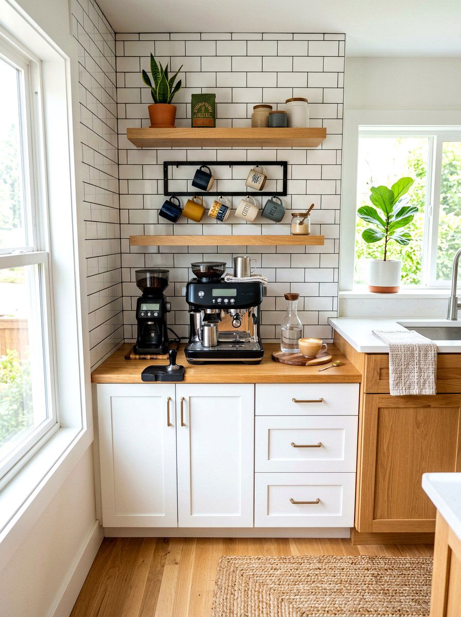 Corner Coffee Station - 30 blind corner cabinet ideas