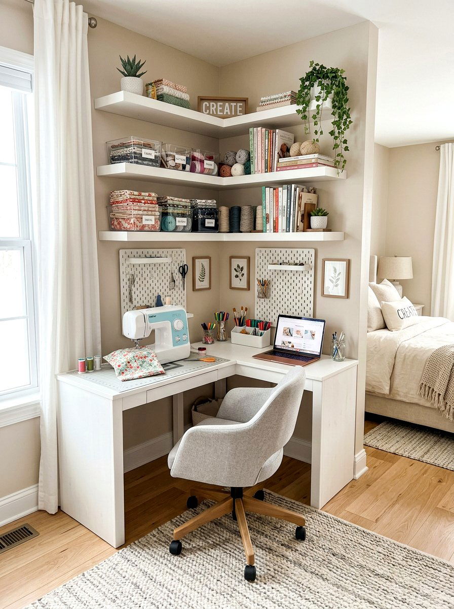 Corner Craft Room - 30 craft room ideas