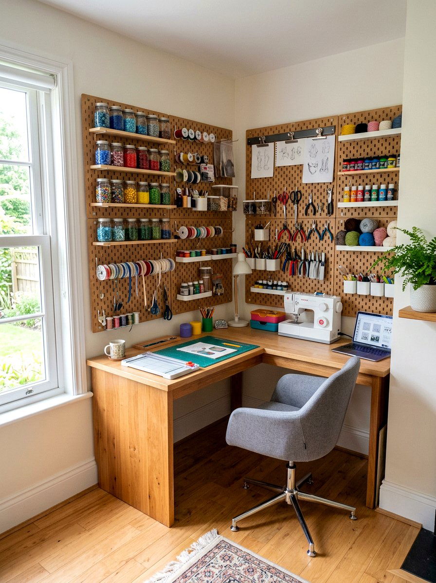 Corner Crafting Station - 30 crafting nook ideas