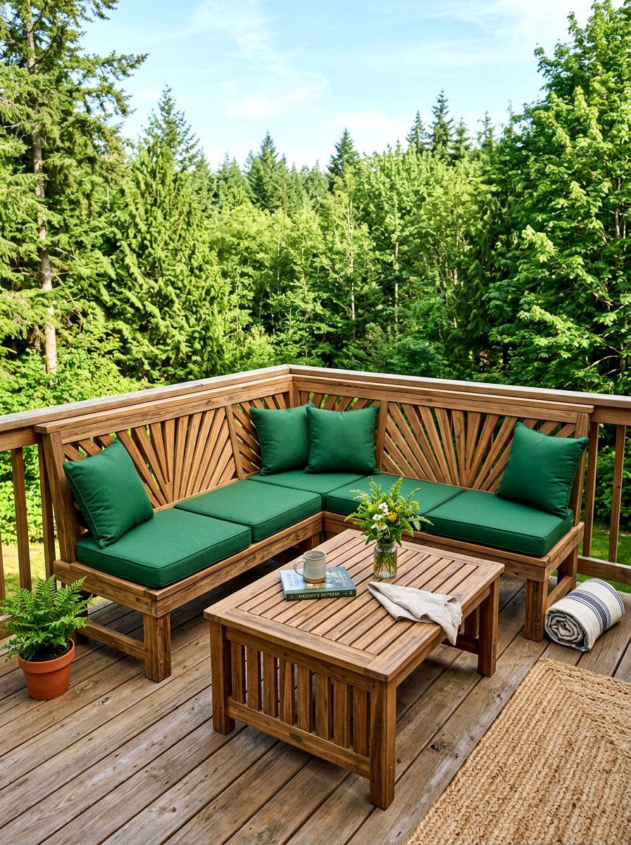 Corner Deck Bench With Backrest - 30 deck corner seating ideas