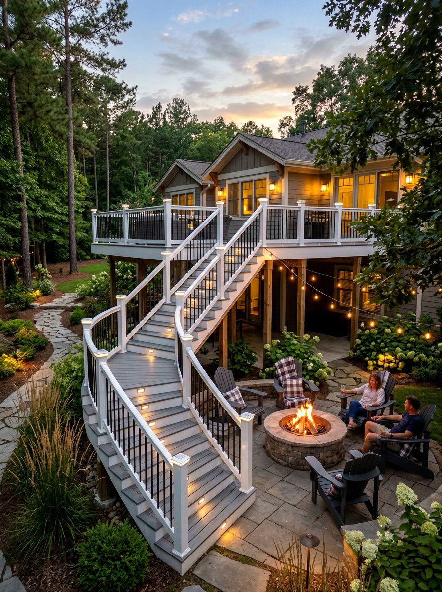 Corner Deck Stairs - 30 deck stair ideas