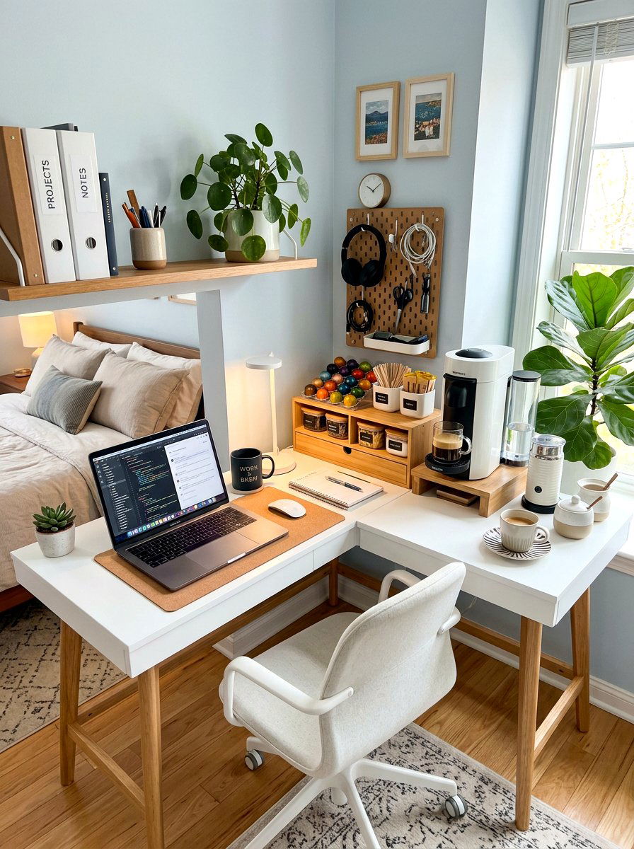 Corner Desk Coffee Nook - 30 bedroom coffee corner ideas