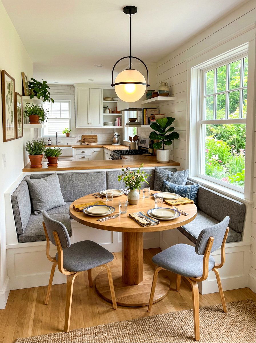 Corner Dining Booth - 30 cozy apartment corner ideas